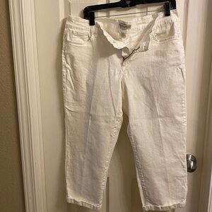 Vintage America Boho Crop White Jeans